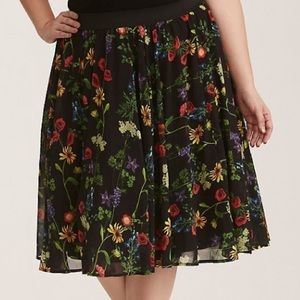 Torrid Floral Print Chiffon Midi Skirt - 4X